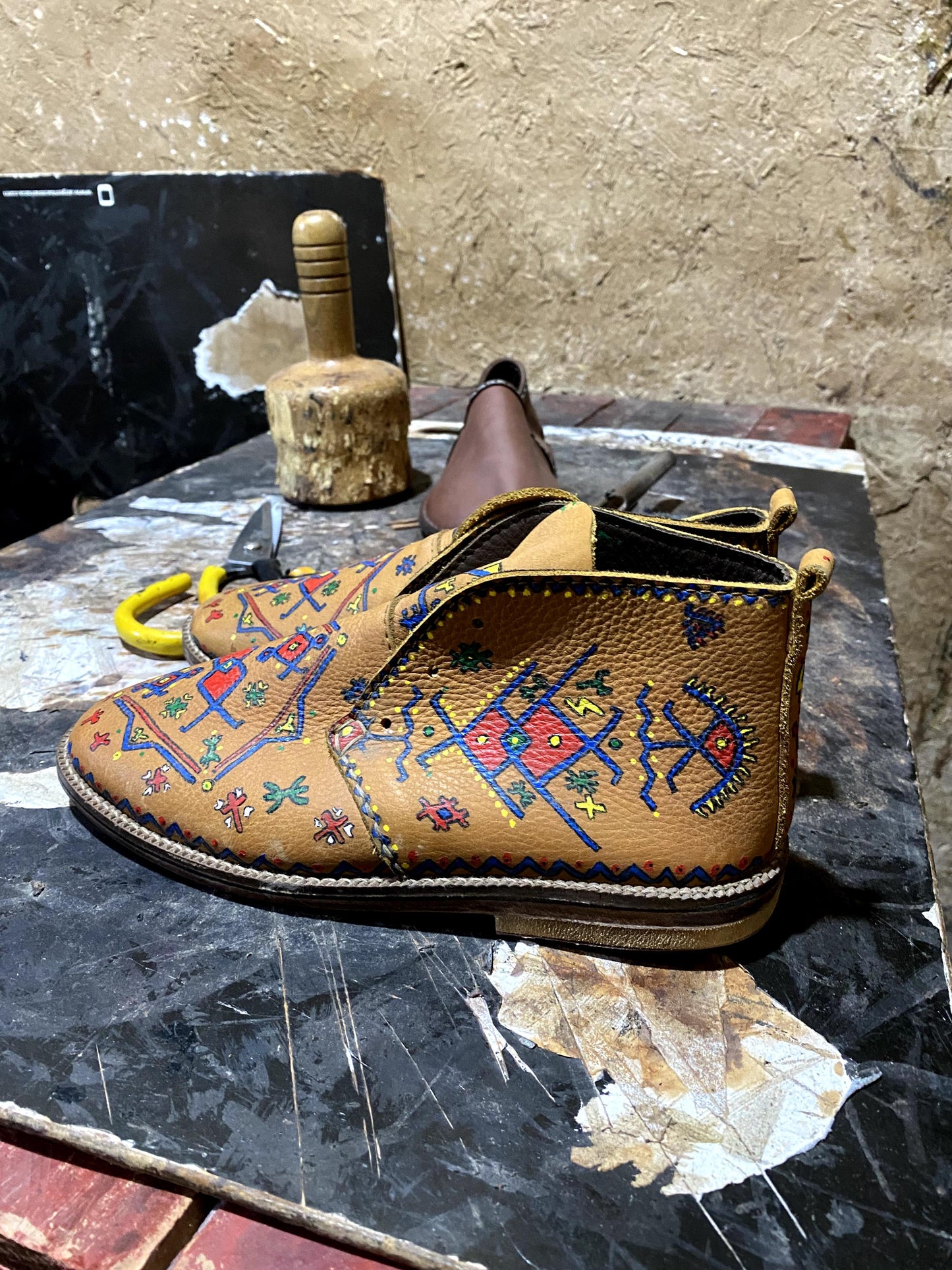 Custom Handmade Leather Shoes – Hand Drawn, Leather Shoes, Berber Leather Shoes