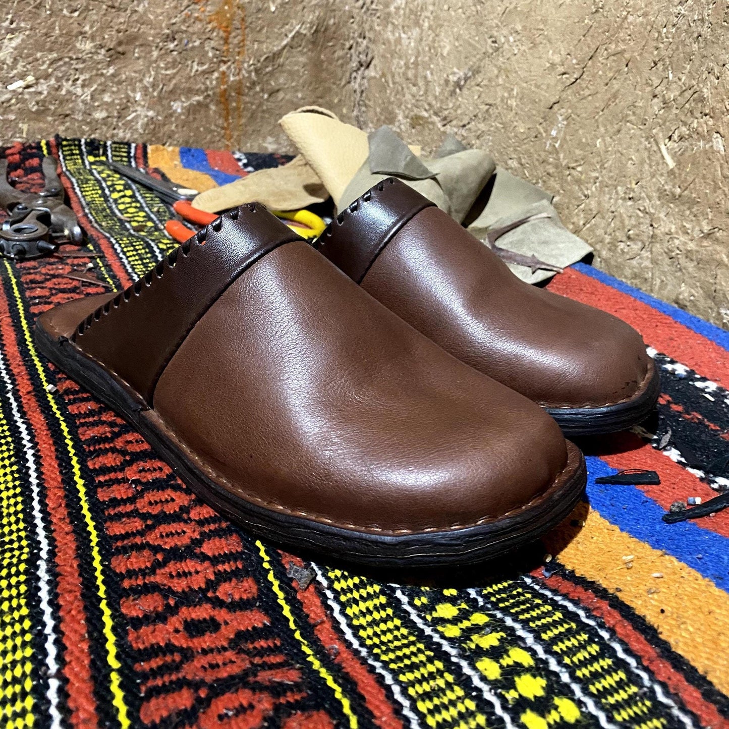 Custom Handmade Leather Sabot – Leather Sabot, Berber Leather Sabot, Comfortable Sabot