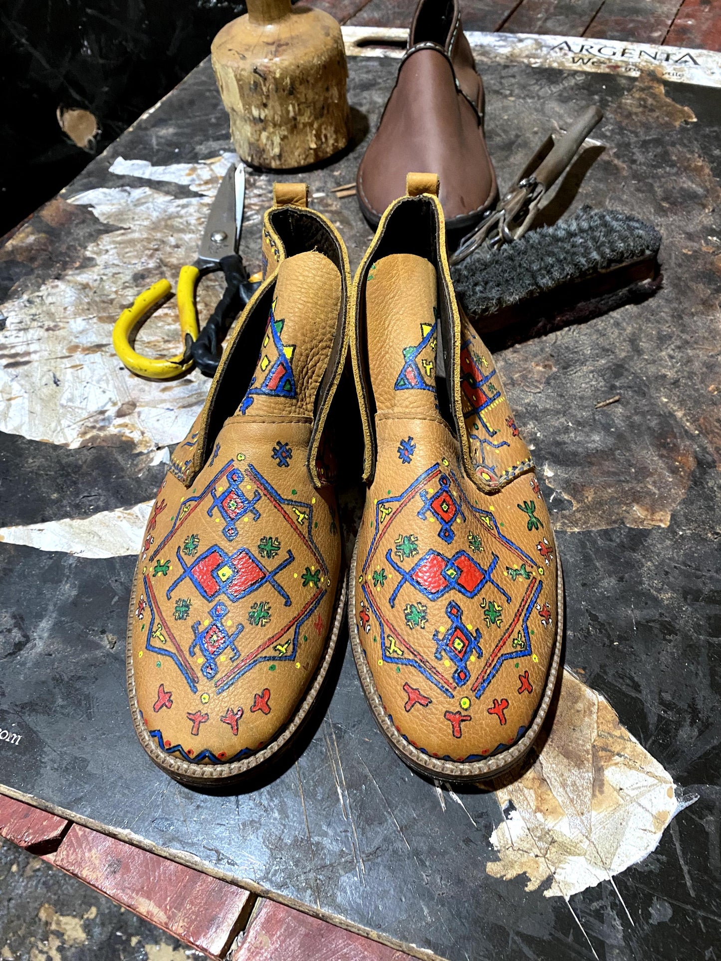 Custom Handmade Leather Shoes – Hand Drawn, Leather Shoes, Berber Leather Shoes