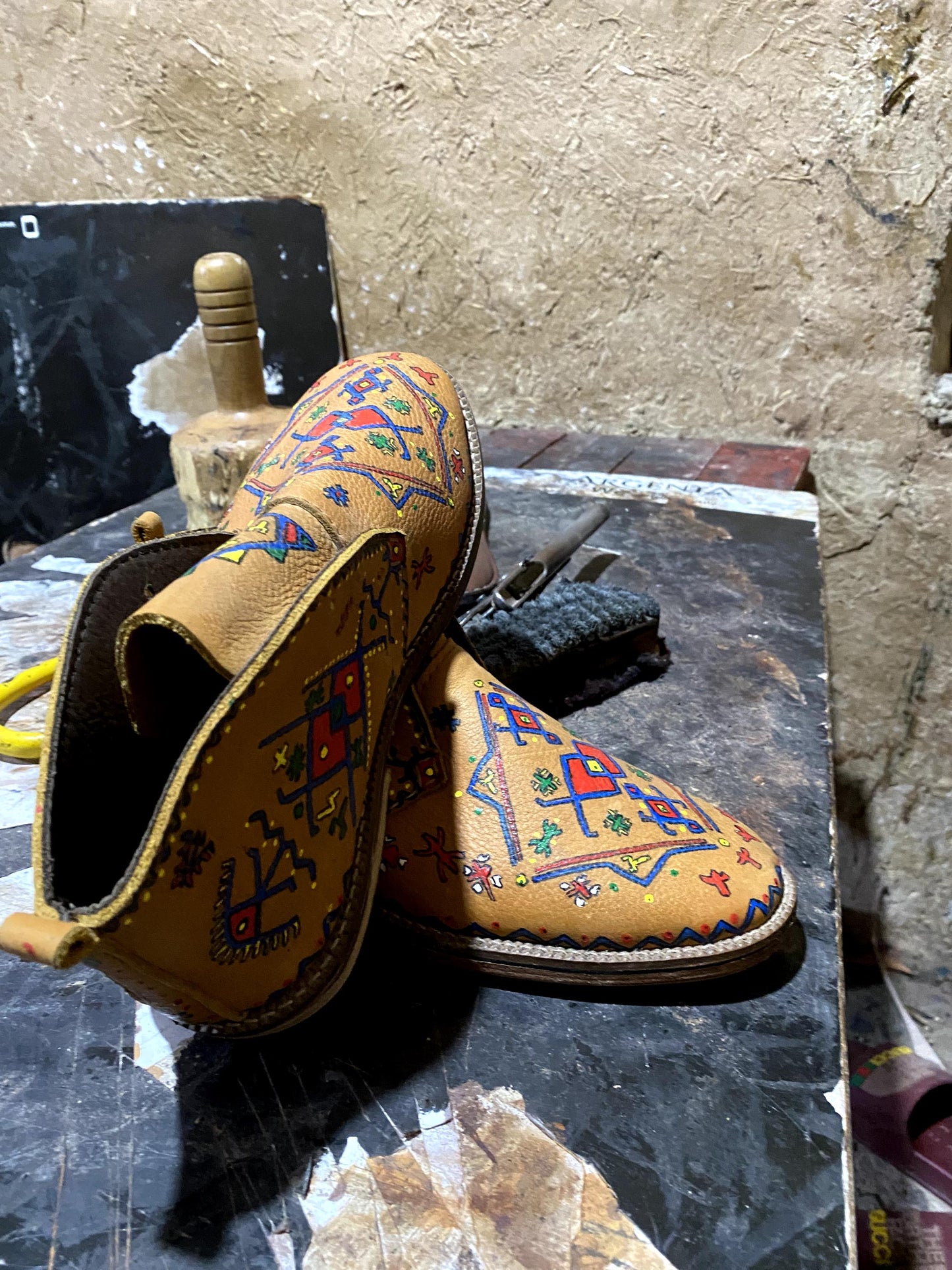 Custom Handmade Leather Shoes – Hand Drawn, Leather Shoes, Berber Leather Shoes